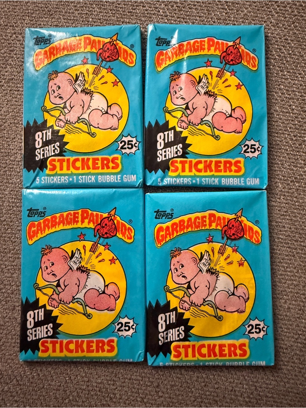 Topps Garbage Pail Kids 8th Series Blue Sticker Packs